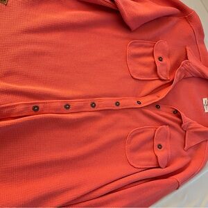 Simply Southern Women's Coral Button Down Shirt